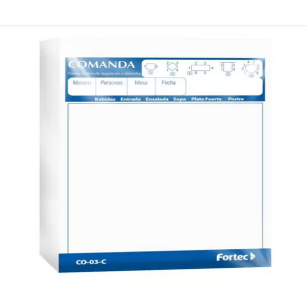 FORTEC COMANDA AUTOCOPIANTE BLOCK DE 50 JUEGOS CON. 10 PIEZAS | OFFICE ...